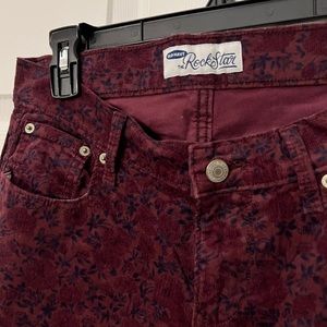 Old Navy Rockstar Vintage Floral Skinny Corduroy Pants